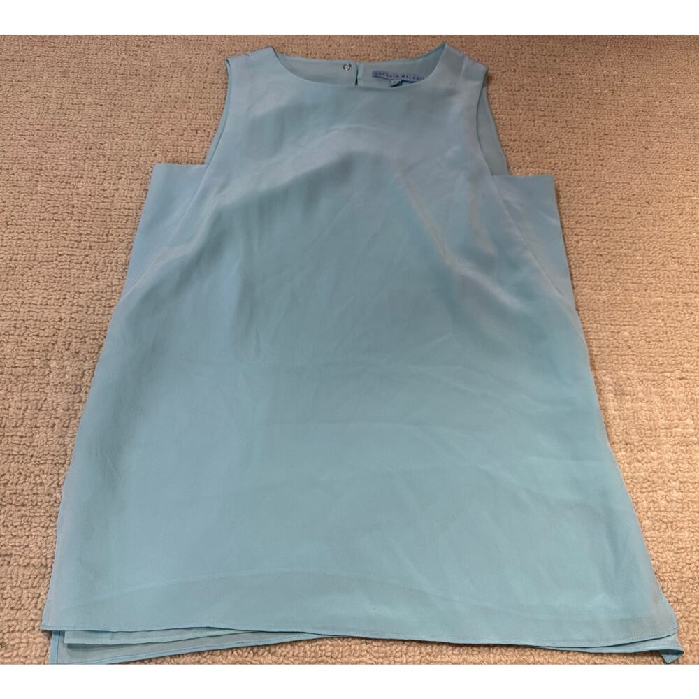 Antonio Melani Light Blue Sleeveless Silk Blouse Shell Tank Women's Size XS